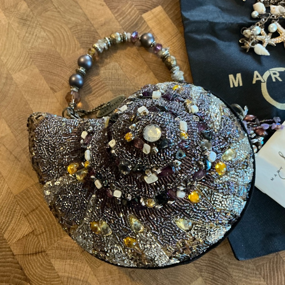 Mary Frances Multicolor Beaded Spiral Clutch